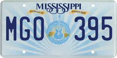 MS license plate MGO395