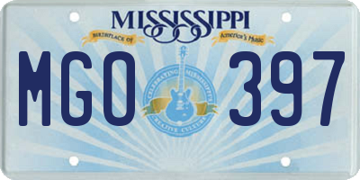 MS license plate MGO397