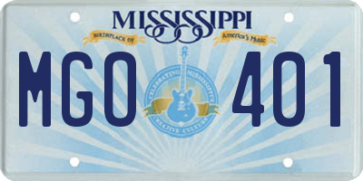 MS license plate MGO401