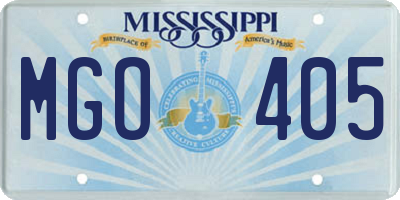 MS license plate MGO405