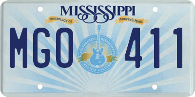 MS license plate MGO411