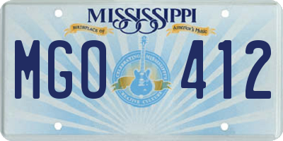 MS license plate MGO412