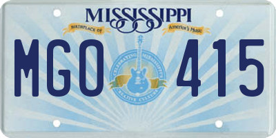 MS license plate MGO415