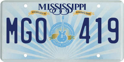 MS license plate MGO419