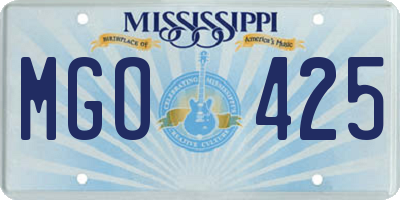 MS license plate MGO425