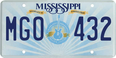 MS license plate MGO432