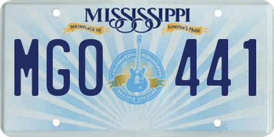 MS license plate MGO441