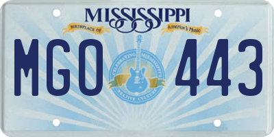 MS license plate MGO443