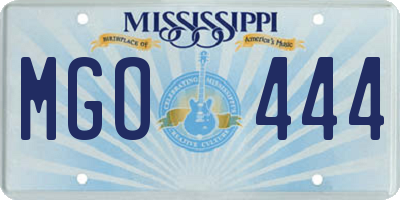 MS license plate MGO444