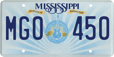 MS license plate MGO450
