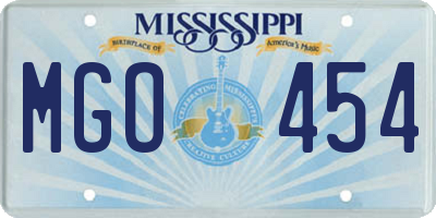 MS license plate MGO454