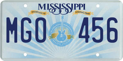 MS license plate MGO456