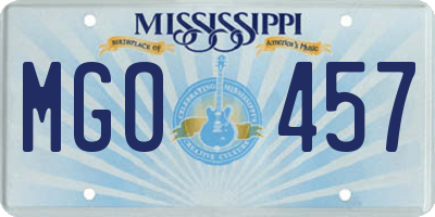 MS license plate MGO457