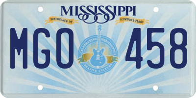 MS license plate MGO458