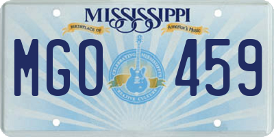 MS license plate MGO459