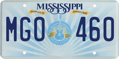 MS license plate MGO460