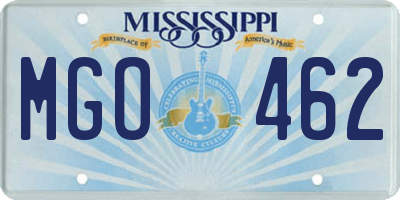 MS license plate MGO462
