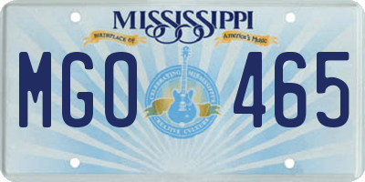 MS license plate MGO465