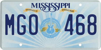 MS license plate MGO468