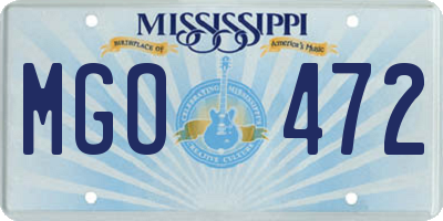 MS license plate MGO472
