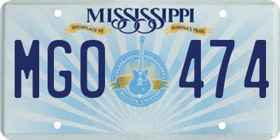 MS license plate MGO474