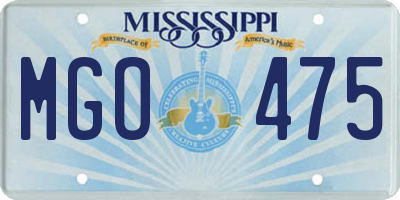 MS license plate MGO475