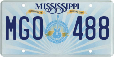 MS license plate MGO488
