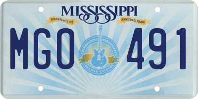 MS license plate MGO491