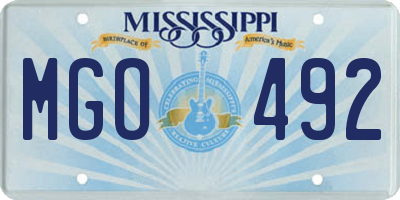 MS license plate MGO492