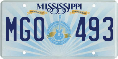 MS license plate MGO493