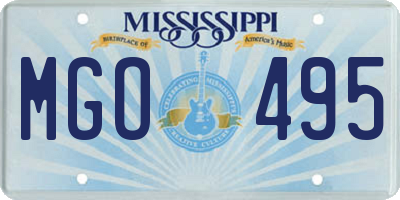 MS license plate MGO495