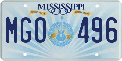 MS license plate MGO496