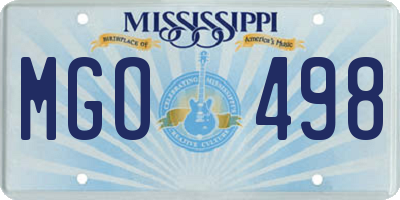 MS license plate MGO498