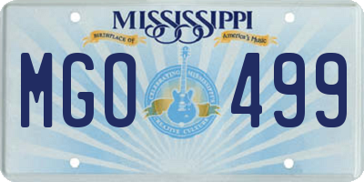 MS license plate MGO499