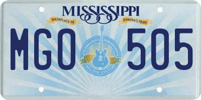 MS license plate MGO505