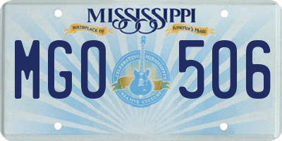 MS license plate MGO506