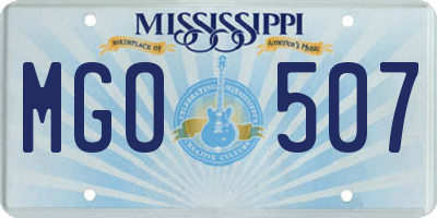 MS license plate MGO507