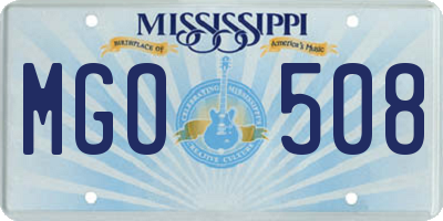 MS license plate MGO508