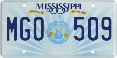 MS license plate MGO509