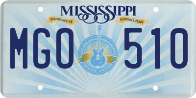MS license plate MGO510