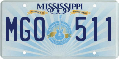 MS license plate MGO511