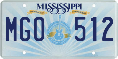 MS license plate MGO512