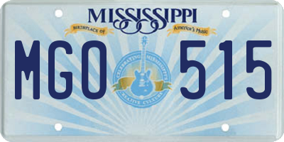 MS license plate MGO515