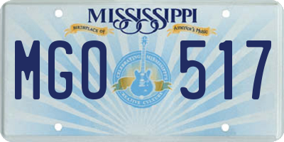 MS license plate MGO517