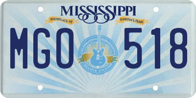 MS license plate MGO518