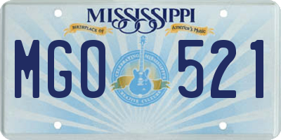 MS license plate MGO521