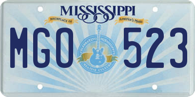 MS license plate MGO523