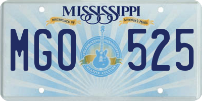 MS license plate MGO525