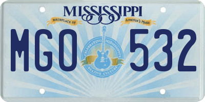 MS license plate MGO532