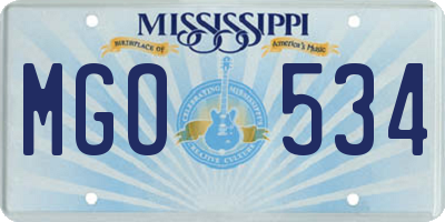 MS license plate MGO534